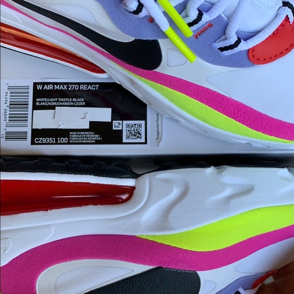 NIKE W AIR MAX 270 REACT white/light thistle-black - Picture 12 of 16
